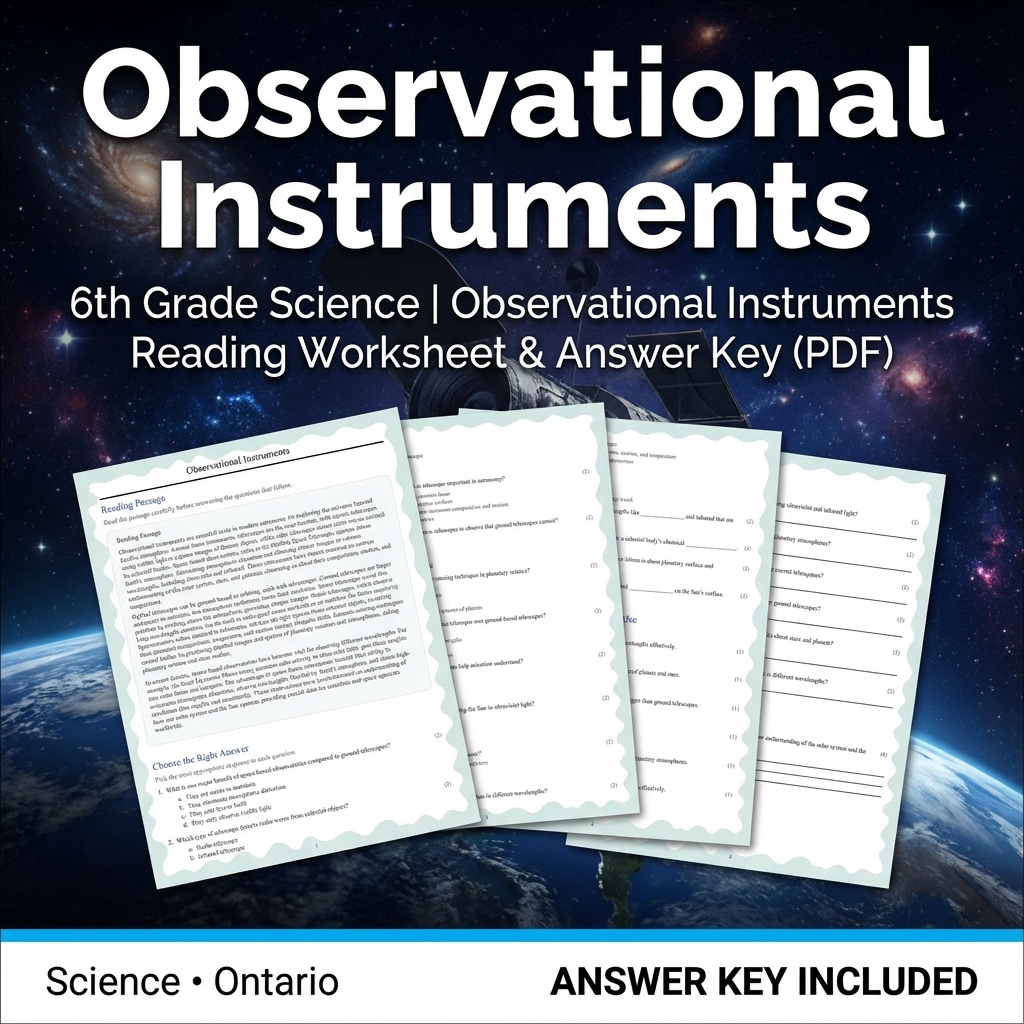 Grade 6 Science Unit | Solar System, Satellites & Celestial Mechanics Worksheet — included worksheet 3