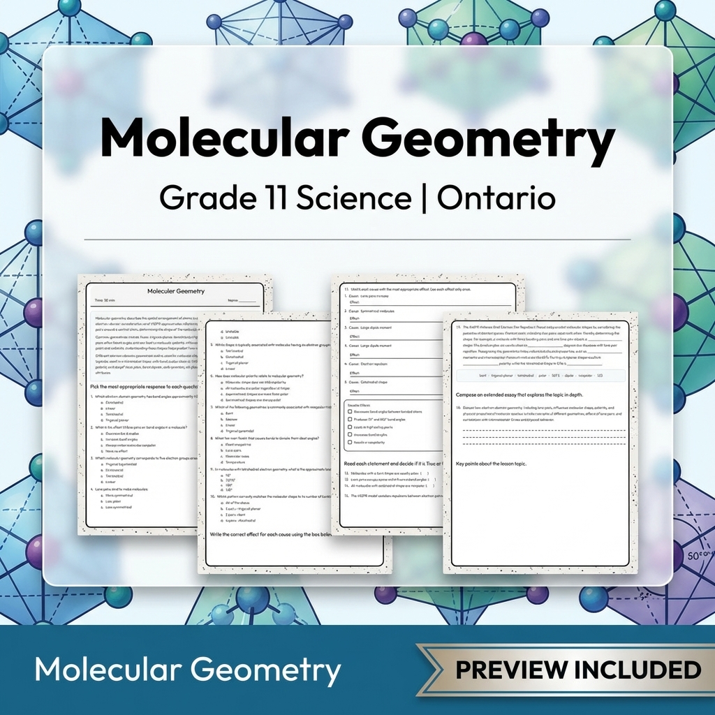 Grade 11 Science Full Year Bundle | Ontario Curriculum & Framework — included worksheet 30