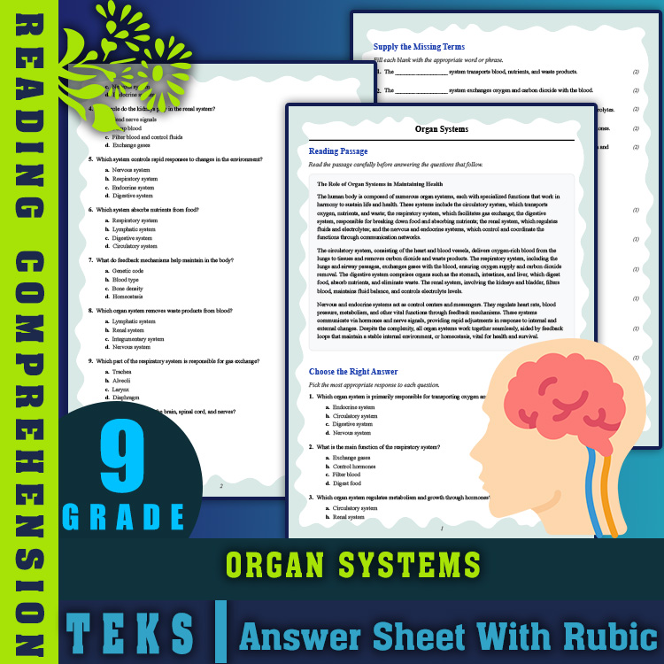 Grade 9 Science reading worksheets worksheet — 9th Grade Science | Organ Systems Reading Worksheet – Standards-Aligned PDF…