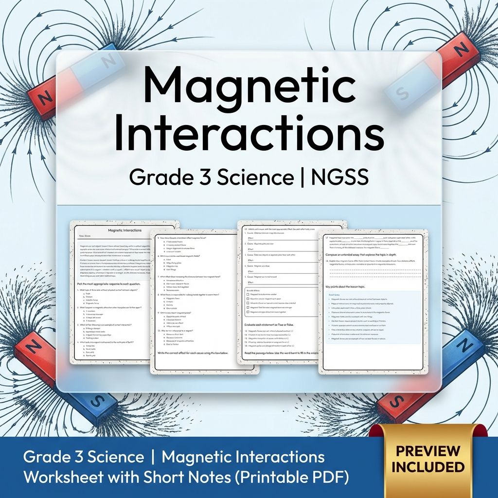 Grade 3 Science Worksheet Pack (NGSS Aligned) | Full Year Curriculum Bundle — included worksheet 6