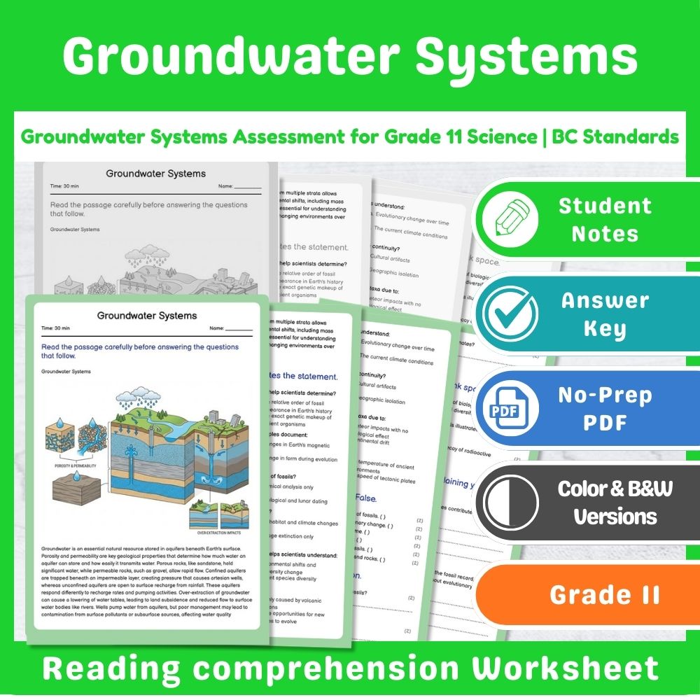Grade 11 Science Assessment | Plate Tectonics BC Standards Mini Bundle — included worksheet 8