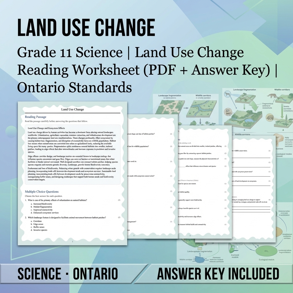 Grade 11 Science Bundle | Waves, Ecology, Physics & More (Answer Keys) — included worksheet 30