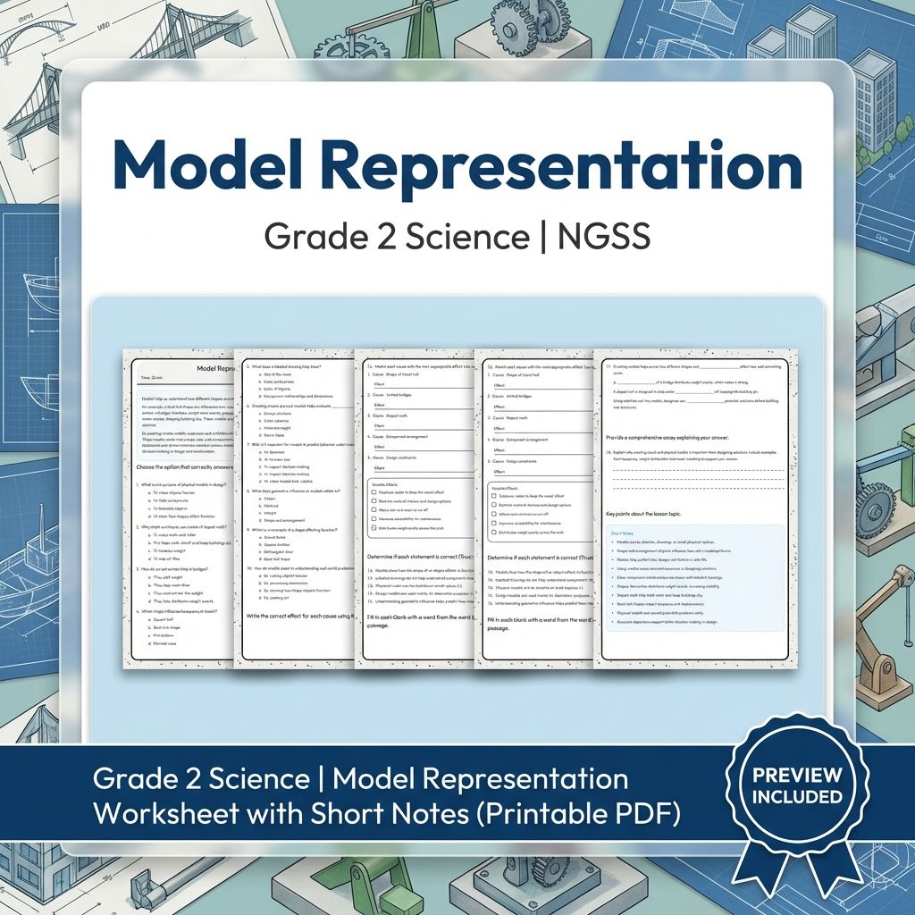 Grade 2 Science | Model Representation Worksheet with Short Notes (PDF)