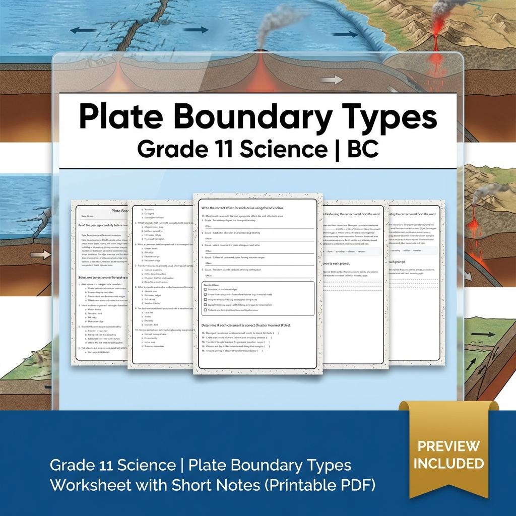 Grade 11 Science Full Year Bundle | Atomic Theory, Biology, Motion & Energy Worksheets — included worksheet 27
