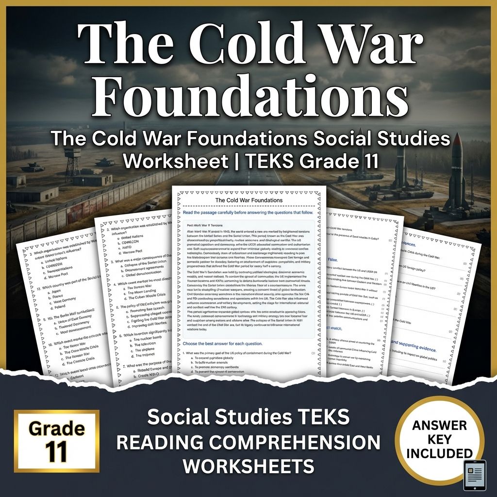 The Cold War Foundations Social Studies Worksheet | TEKS Grade 11