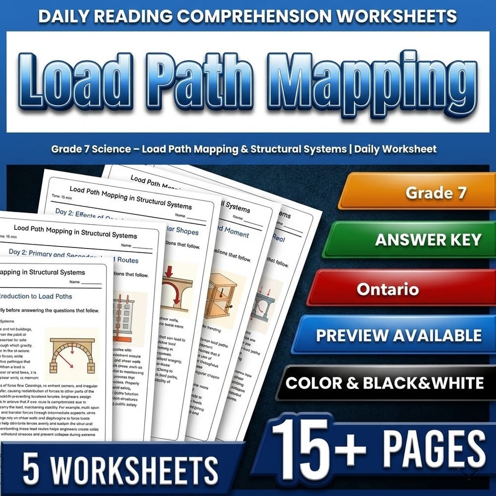 Structural Engineering Grade 7 Science Daily Reading Worksheets Bundle | Ontario — included worksheet 5