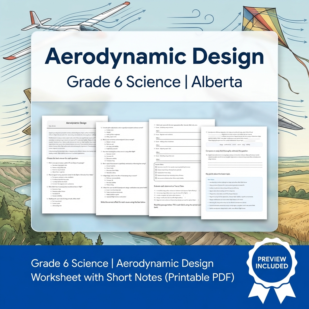 Grade 6 Science Alberta | 60-Worksheet Comprehensive Science Bundle  — included worksheet 40