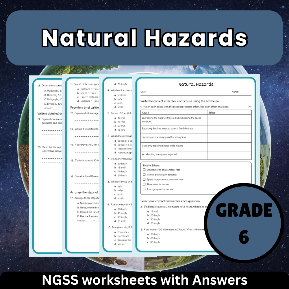 Grade 6 Science Unit Bundle - Weather, Water Cycle & Climate Systems - NGSS  — included worksheet 2