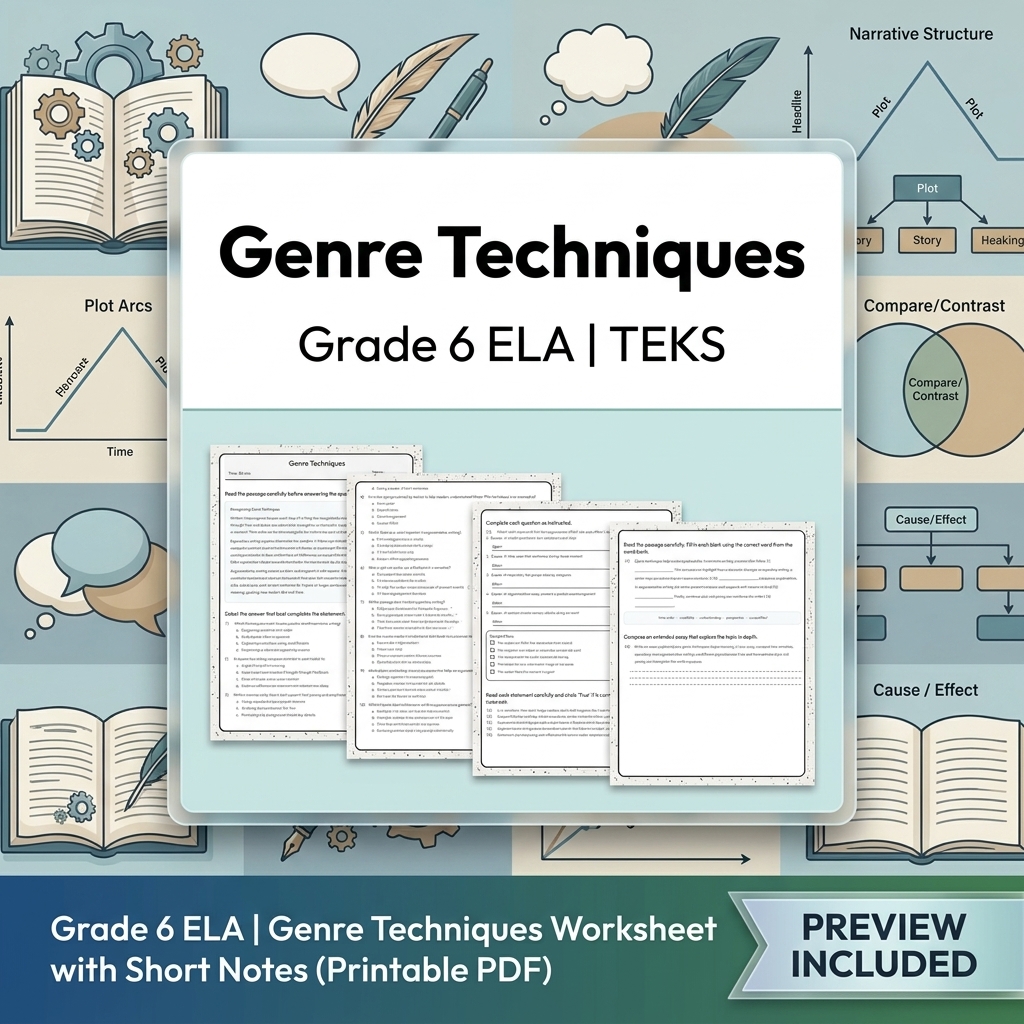 Grade 6 Evidence-Based Text Analysis ELA Full-Year Bundle (TEKS) Worksheets — included worksheet 19