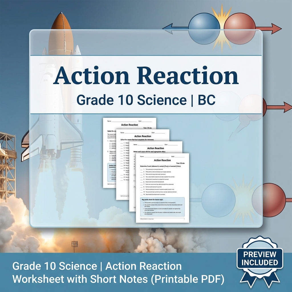 Grade 10 Science Bundle | Physics, Energy & Forces | Full Year Curriculum — included worksheet 31