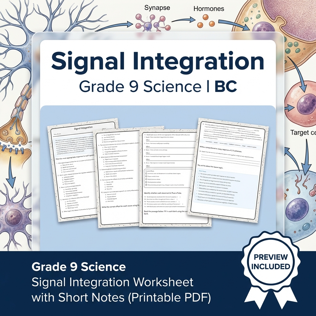 Grade 9 Science Full Year Bundle | BC Framework Students Practice — included worksheet 31