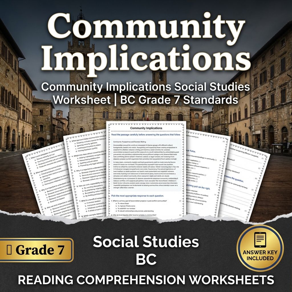 Community Implications Social Studies Worksheet | BC Grade 7 Standards