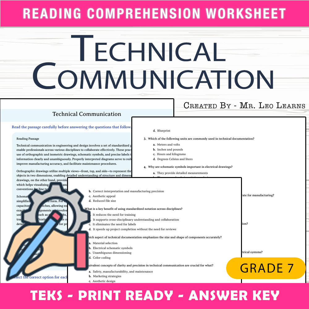 Grade 7 Science worksheet worksheet — Grade 7 Science — Technical Communication Worksheet for Mastery — page 1