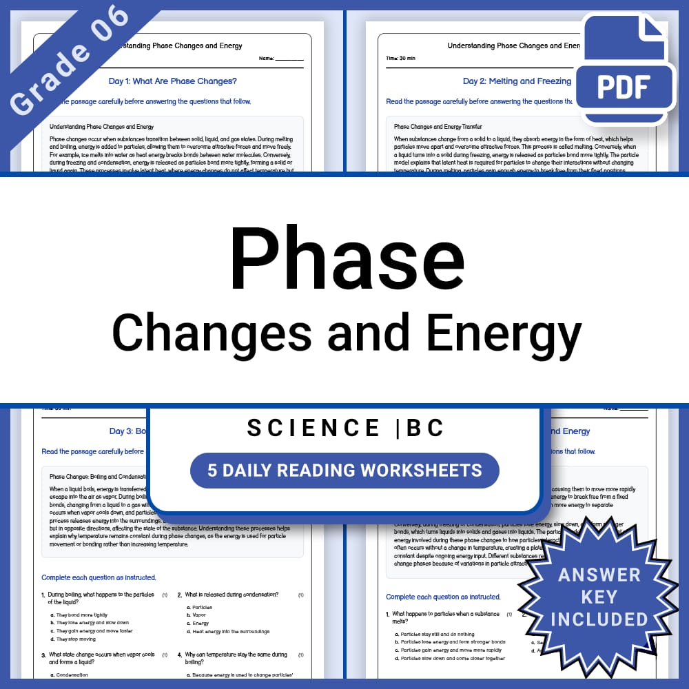 Grade 6 Science Lesson Group Bundle | Inquiry-Based Science Activities — included worksheet 6