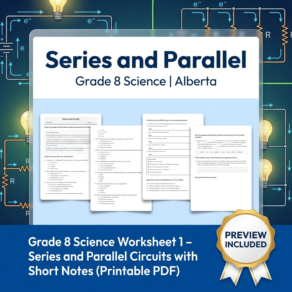 Grade 8 Science Worksheet Bundle | Alberta Standards | Year-Long Assessment Pack — included worksheet 34