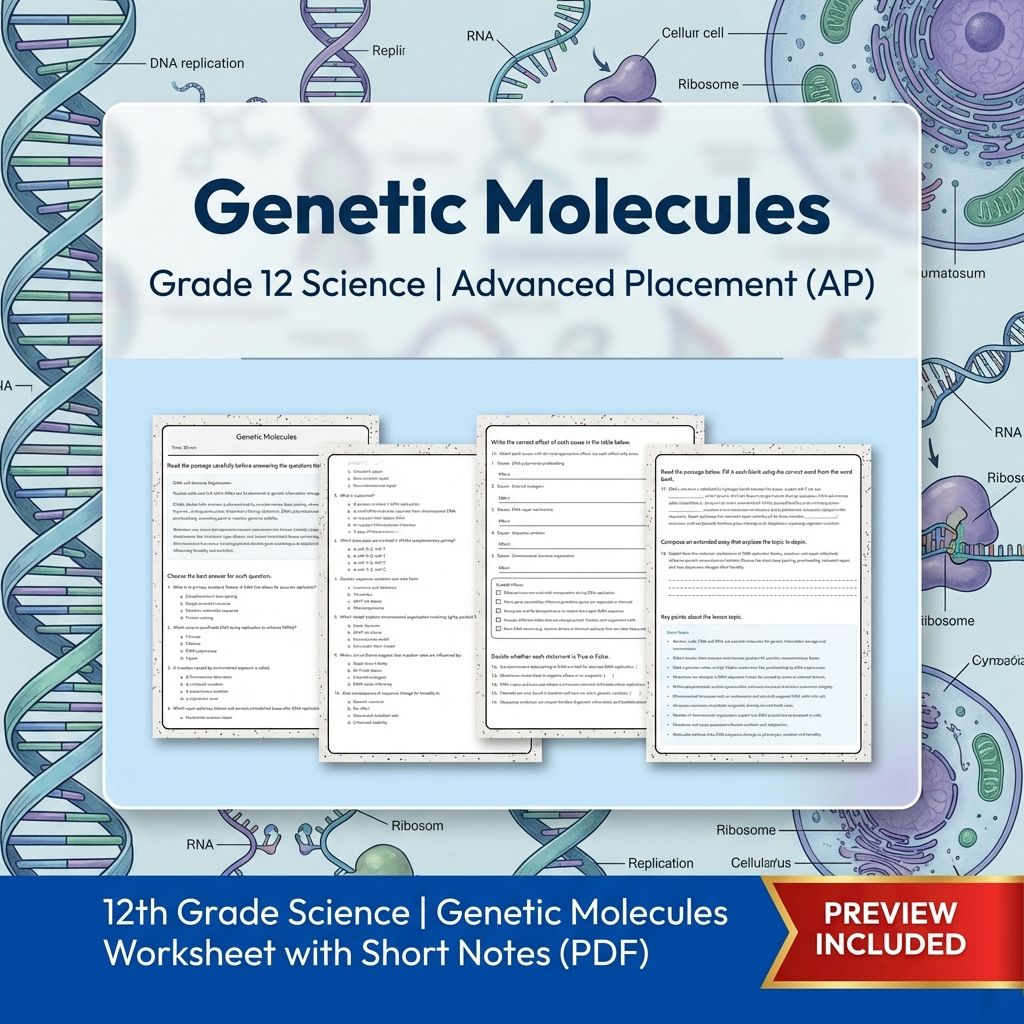 Grade 12 Science Worksheet Bundle – Physics & Biology Topics (PDF Collection) — included worksheet 30