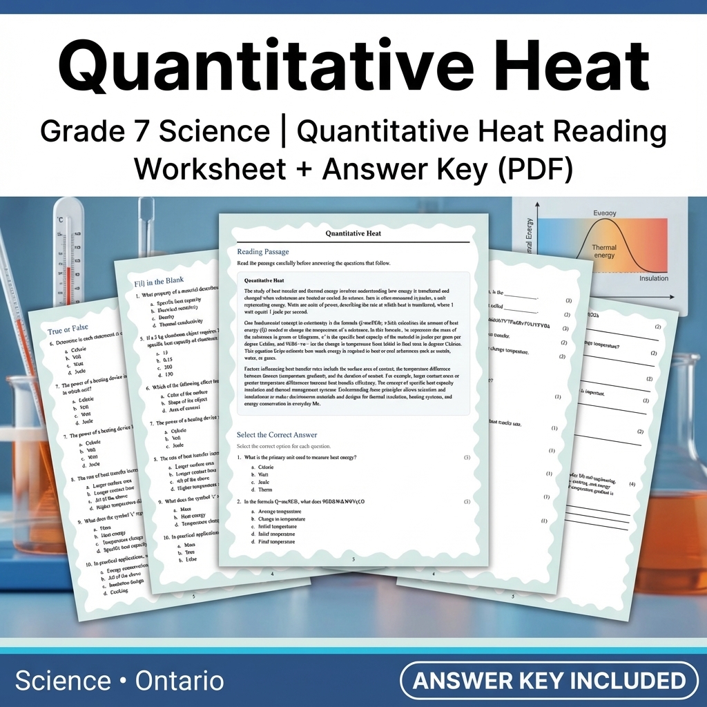Grade 7 Science | Thermal Energy & Transfer Worksheet Bundle  — included worksheet 9