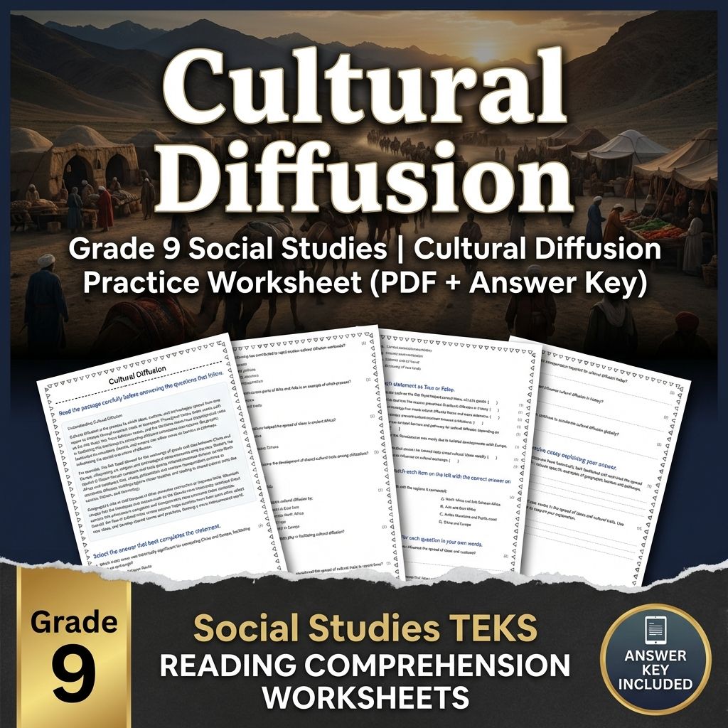 Grade 9 Social Studies | Cultural Diffusion Practice (PDF + Answer Key)