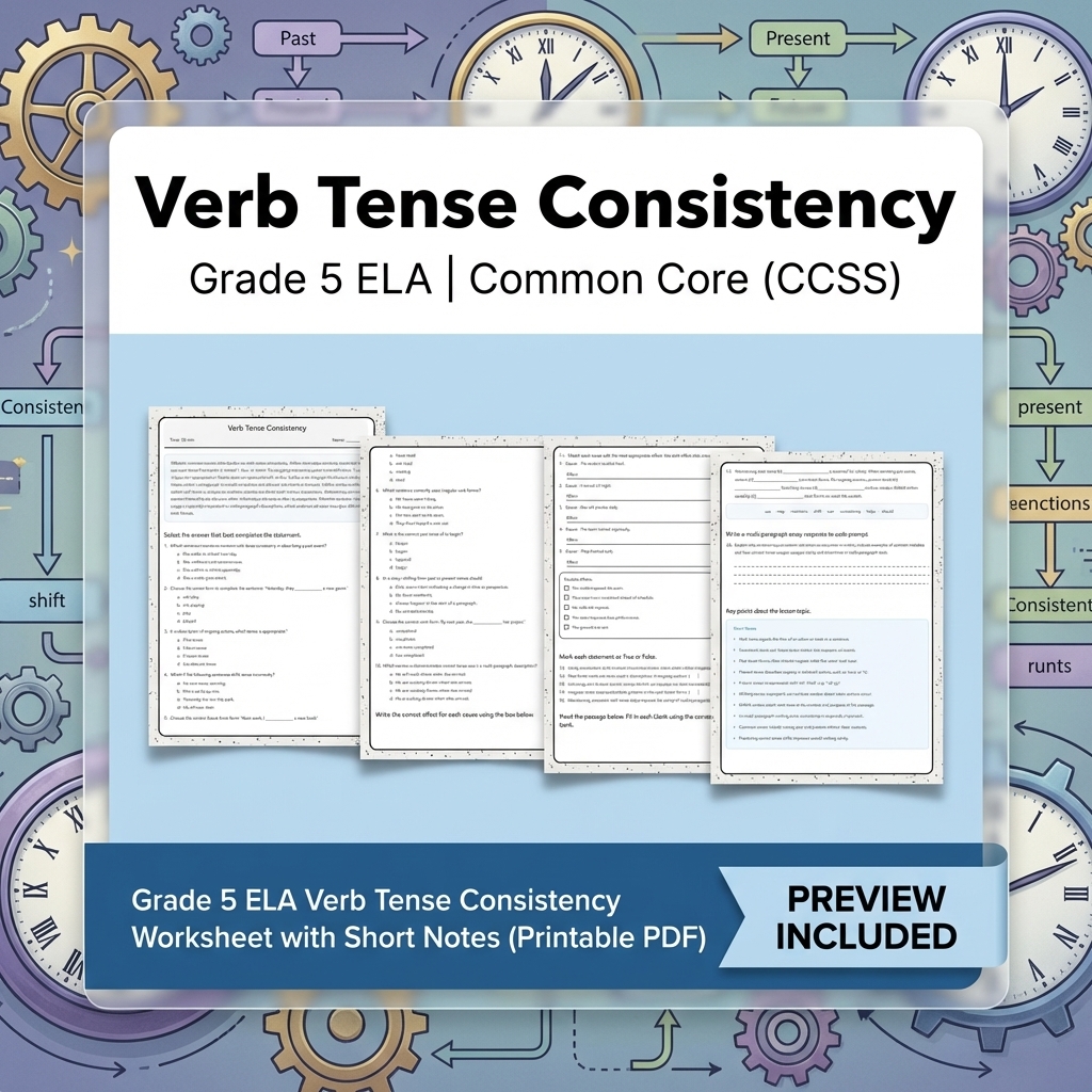 Grade 5 Text Evidence, Writing, and Language ELA Full-Year Bundle — included worksheet 26