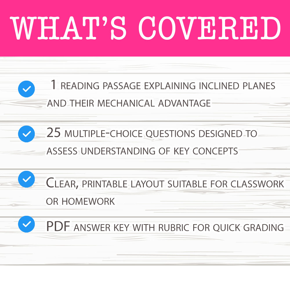 Grade 9 Science worksheet mcq paper worksheet — Grade 9 Science — Inclined Planes Worksheet MCQ for Mastery — page 2