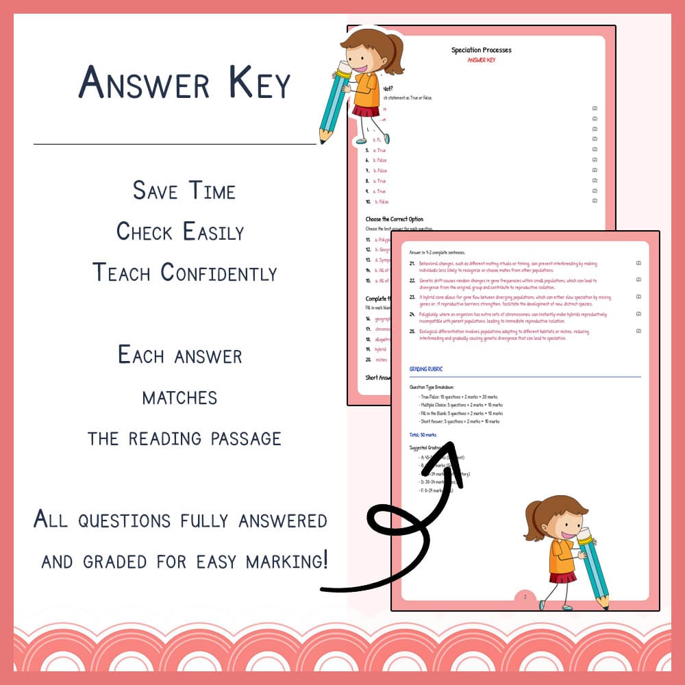 Grade 10 Science worksheet elena worksheet — Grade 10 Science | Speciation Processes Worksheet | TEKS Aligned — page 3