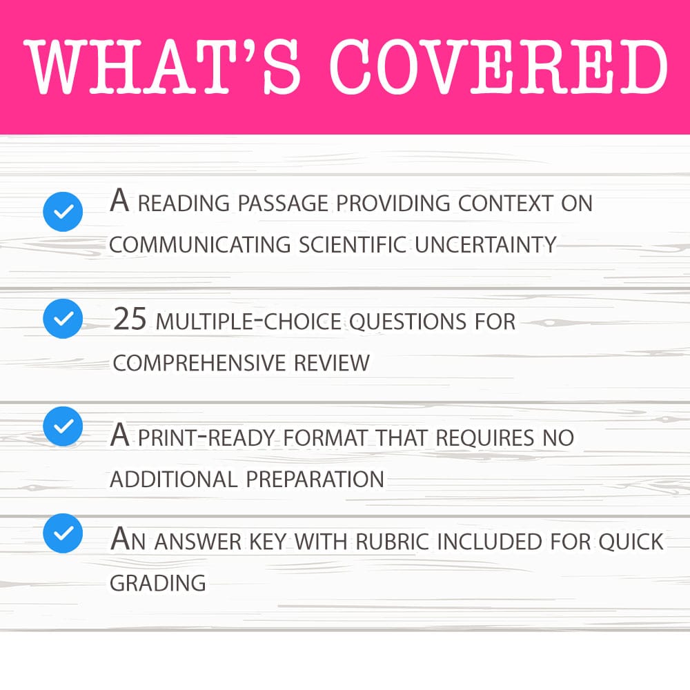 Grade 9 Science worksheet mcq paper worksheet — Grade 9 Science — Communicating Uncertainty Worksheet MCQ Paper — page 2