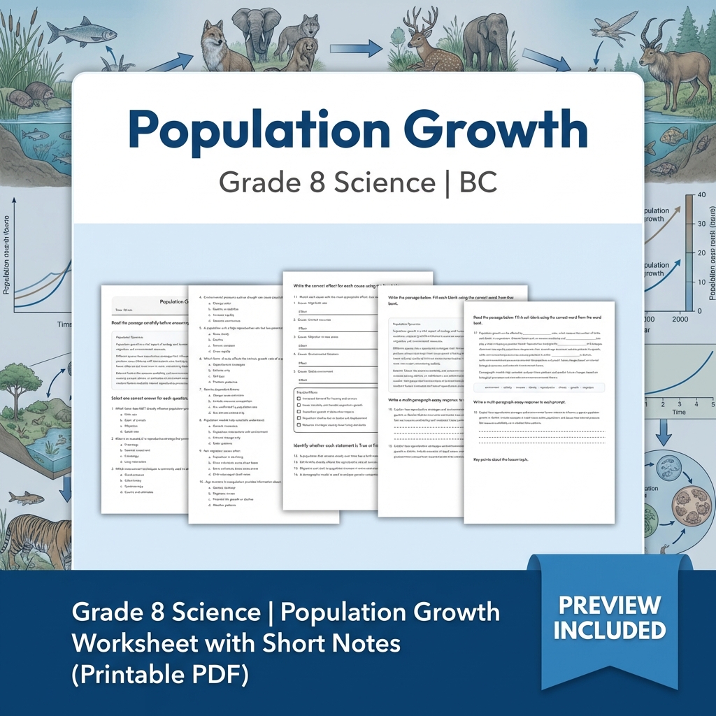 Grade 8 Science Lesson Bundle | Ecosystems, Biodiversity & Environmental Impacts — included worksheet 6