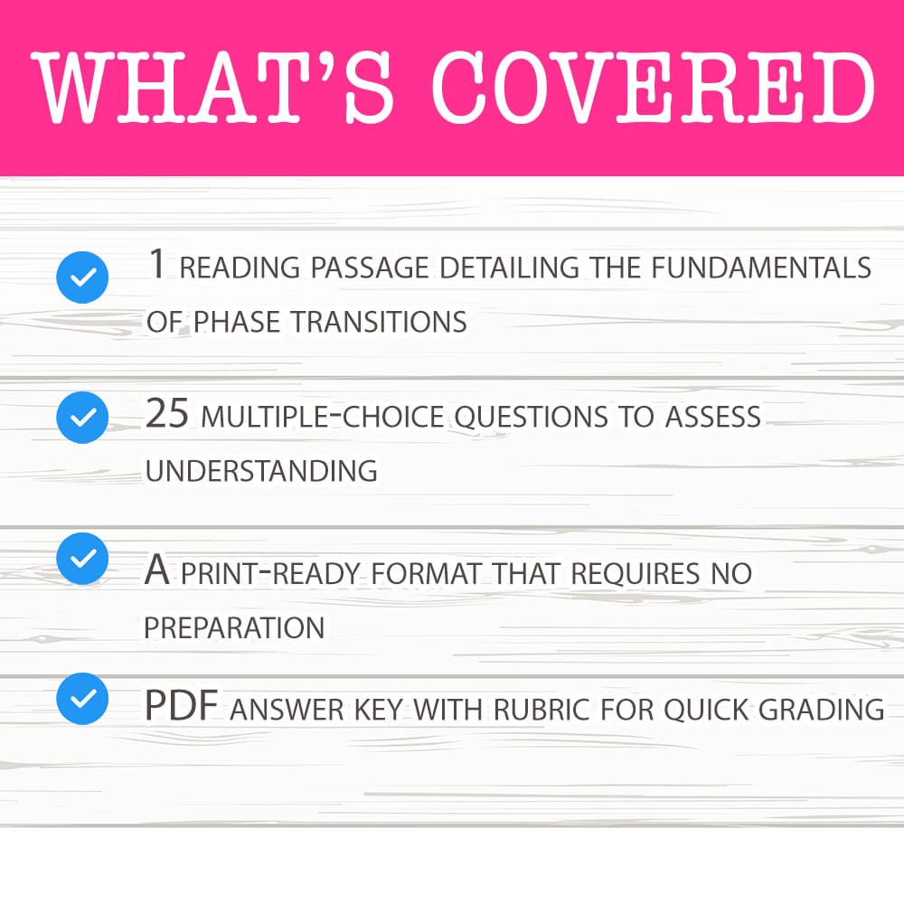 Grade 8 Science worksheet mcq paper worksheet — Grade 8 Science — Worksheet MCQ Paper for Mastering Phase Transitions — pa…
