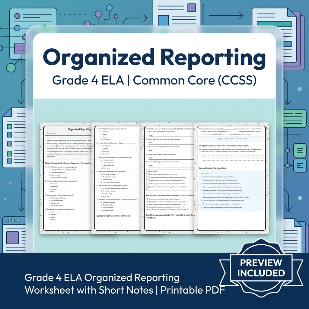 Grade 4 Multimedia Paraphrasing & Discussion ELA Lesson Bundle CCSS — included worksheet 4