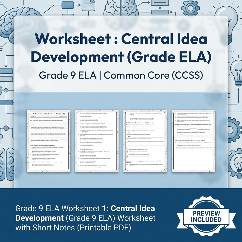 Grade 9 ELA Text Evidence, Argument, and Language Full-Year Bundle CCSS — included worksheet 20