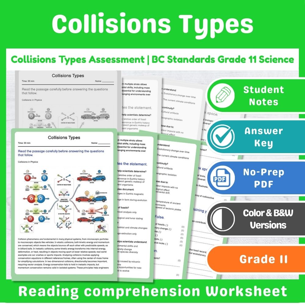 Grade 11 Science Assessment Bundle | Classical Mechanics & Motion Topics — included worksheet 10