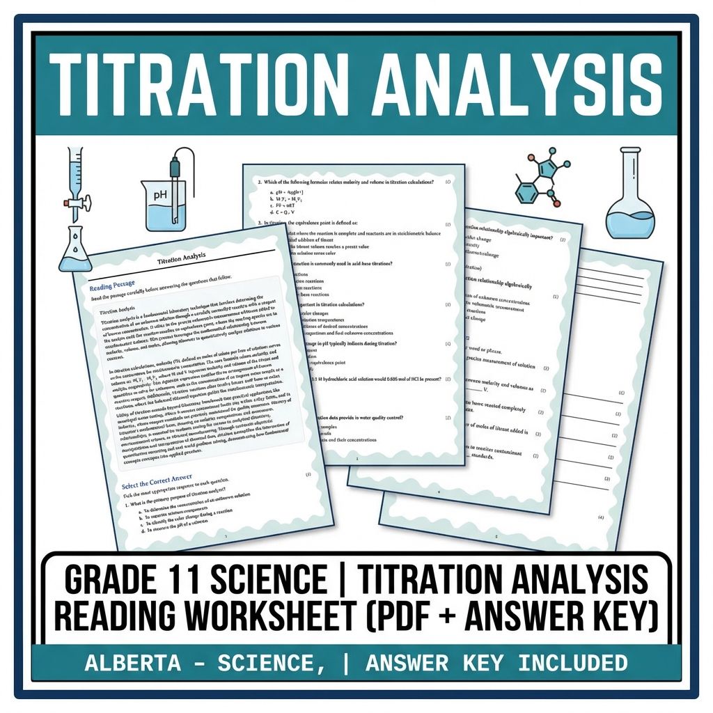 Grade 11 Science reading worksheets — Grade 11 Science | Titration Analysis Reading Worksheet (PDF + Answer Key)