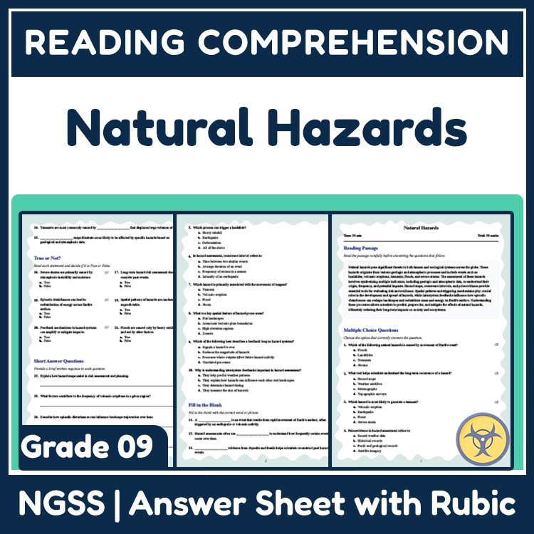 Grade 9 Science reading worksheets worksheet — 9th Grade Science | Natural Hazards Reading Worksheet with Answer Key (PDF)…