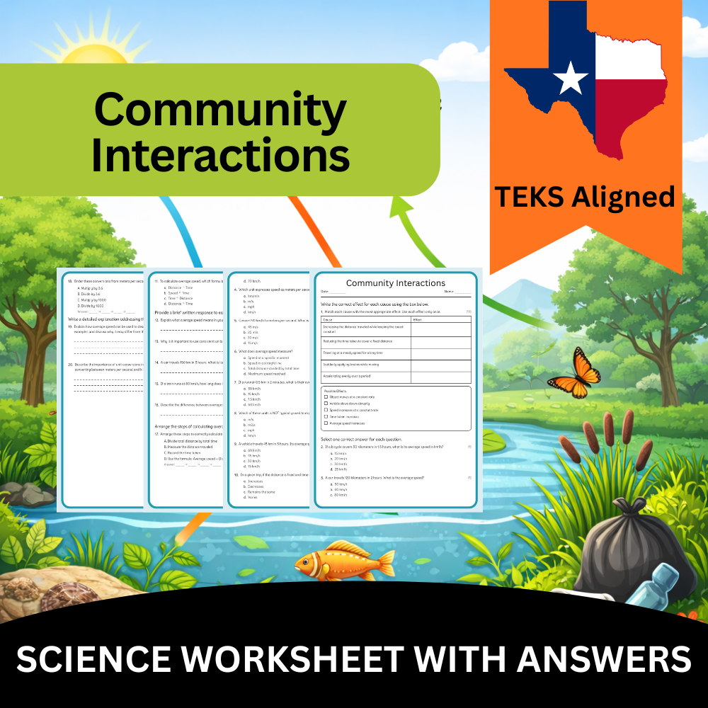 Grade 9 Science Worksheet Bundle – Comprehensive TEKS-Aligned Biology & Ecology Resources — included worksheet 34