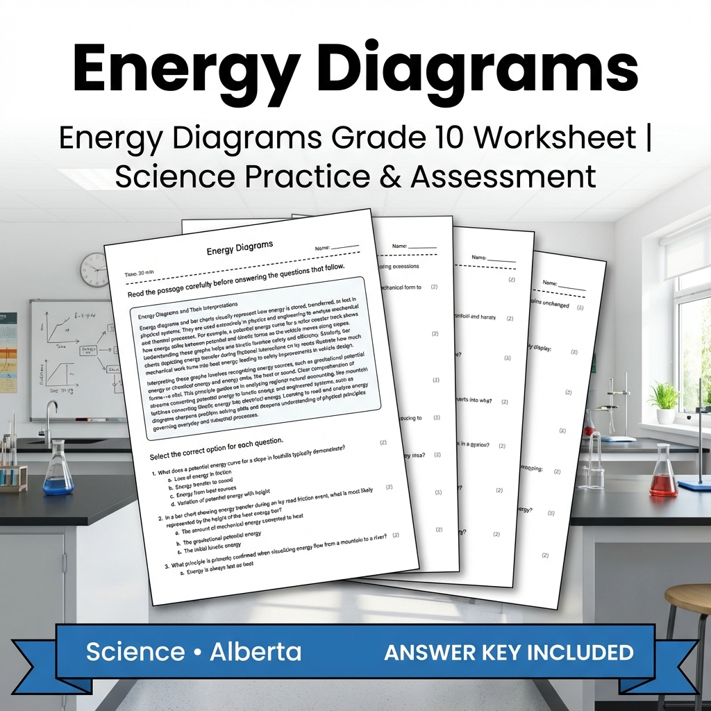 Energy Diagrams Grade 10 Worksheet | Science Practice & Assessment