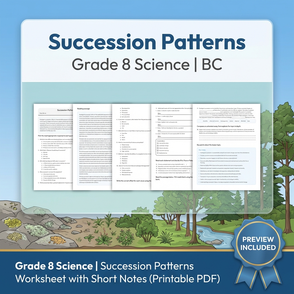 Grade 8 Science Lesson Bundle | Ecosystems, Biodiversity & Environmental Impacts — included worksheet 7