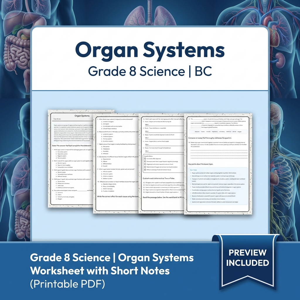 Grade 8 Science Full Year Bundle | Cell Biology, Ecosystems & Conservation — included worksheet 28