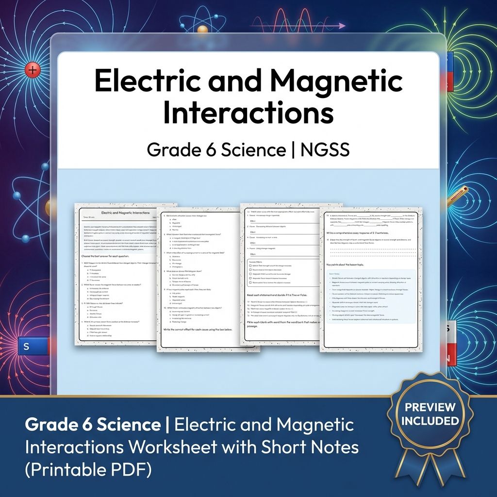 Grade 6 Science | Forces & Motion Unit Bundle NGSS Aligned Worksheets — included worksheet 3