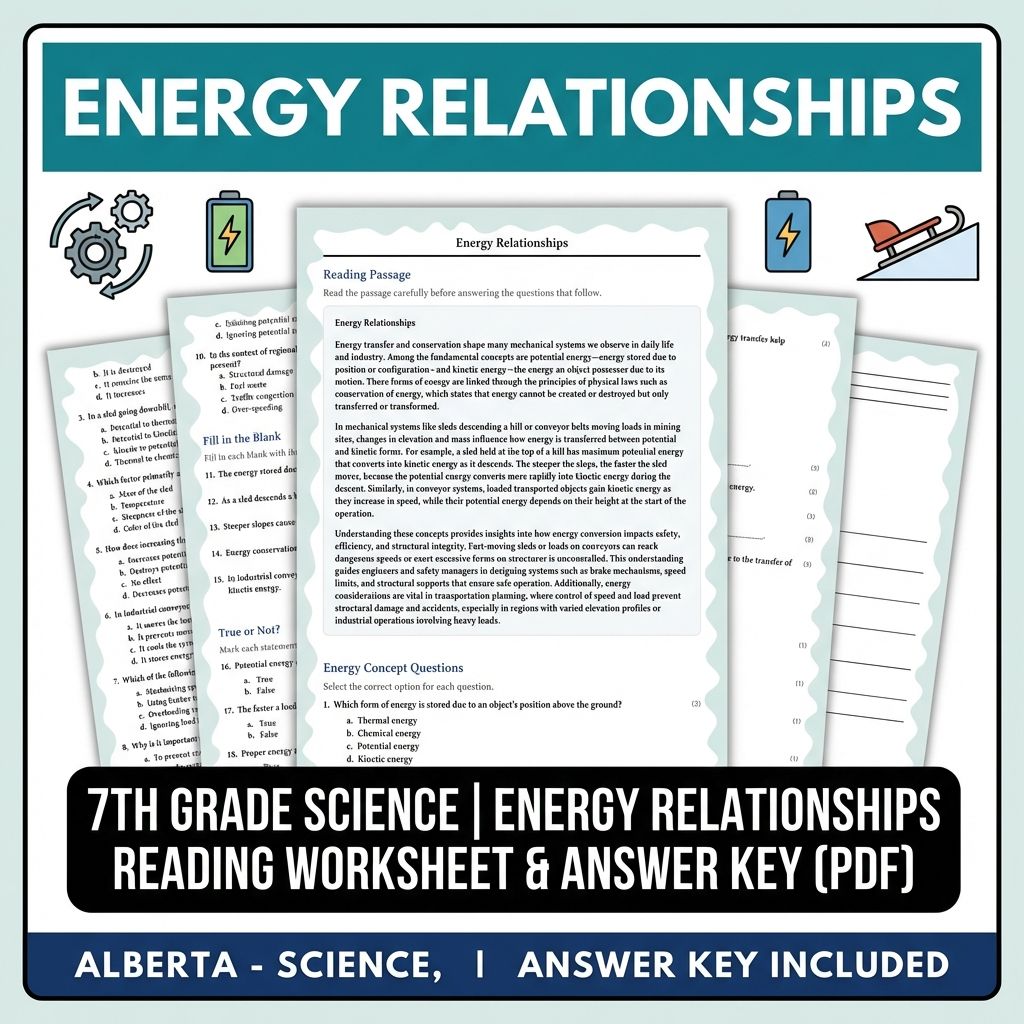 Grade 7 Science Worksheet Pack | Energy, Matter & Ecosystem Concepts — included worksheet 37