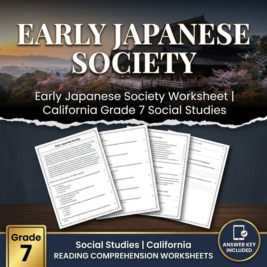 Early Japanese Society Worksheet | California Grade 7 Social Studies