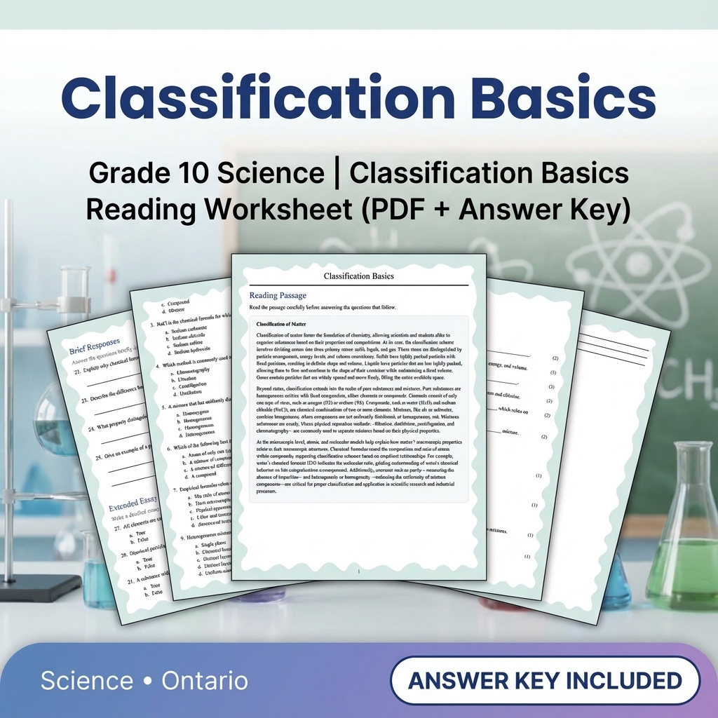 Grade 10 Science Unit Bundle | Chemistry, Atomic Structure & Reactions — included worksheet 5