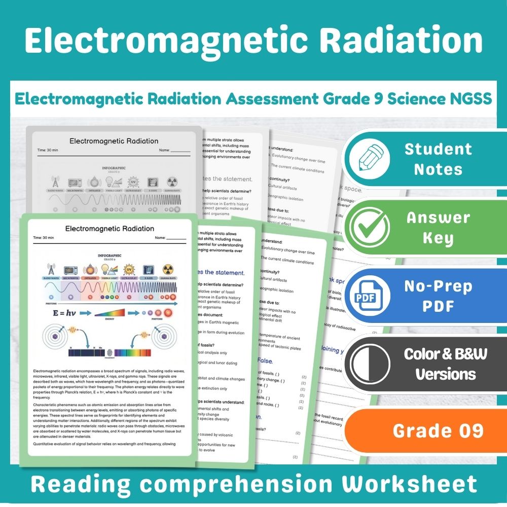 Electromagnetic Radiation Assessment Grade 9 Science NGSS