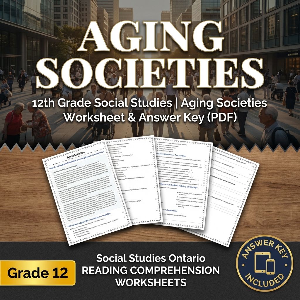 12th Grade Social Studies | Aging Societies Worksheet & Answer Key (PDF)