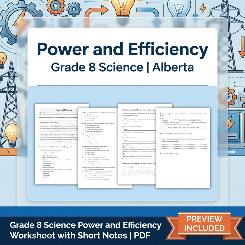 Grade 8 Science Worksheet Bundle | Alberta Standards | Year-Long Assessment Pack — included worksheet 36