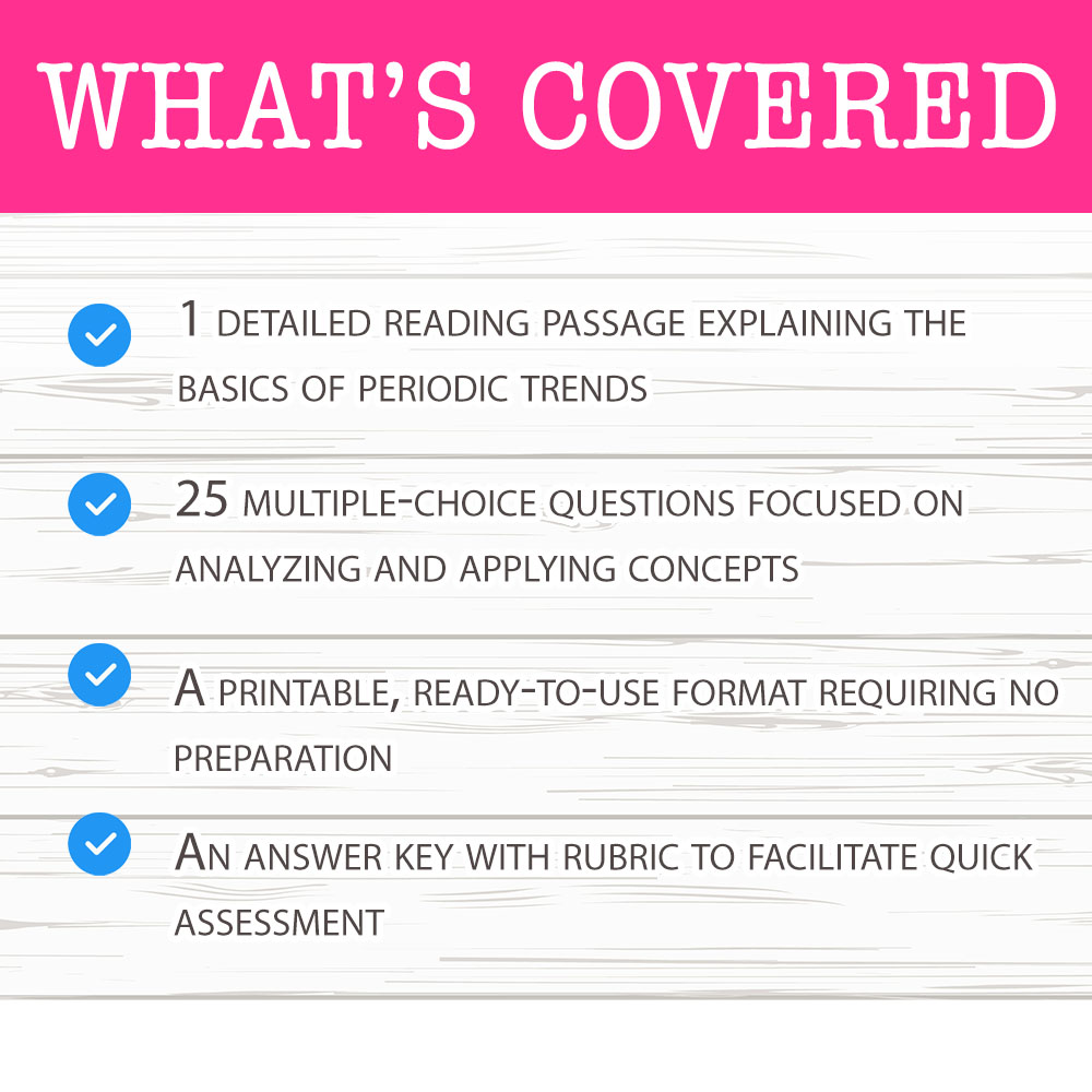 Grade 12 Science worksheet mcq paper worksheet — Grade 12 Science — Worksheet MCQ Paper for Mastering Periodic Trends — pa…