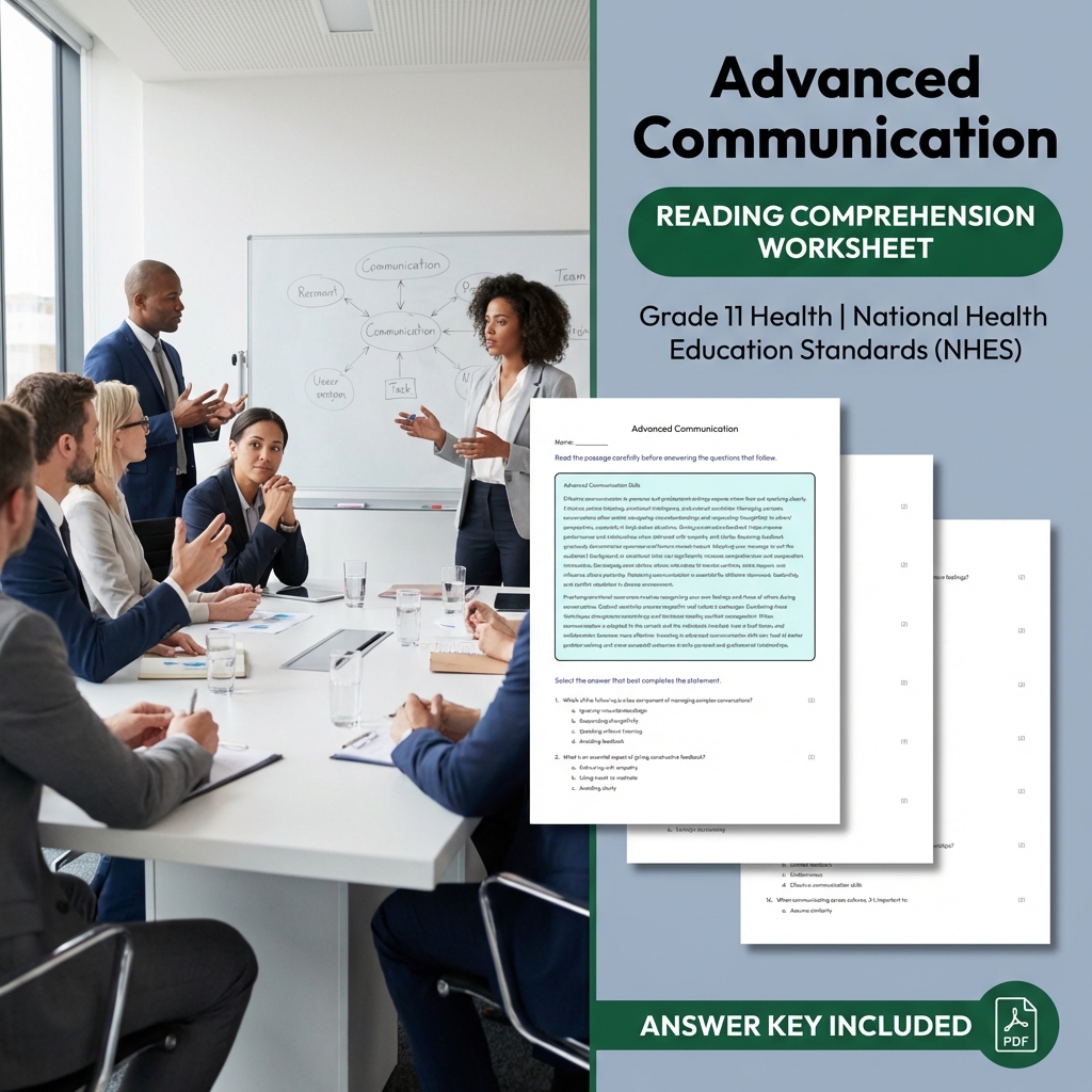 Grade 11 Health Worksheet Bundle – Interpersonal Skills & Advocacy NHES Aligned — included worksheet 24