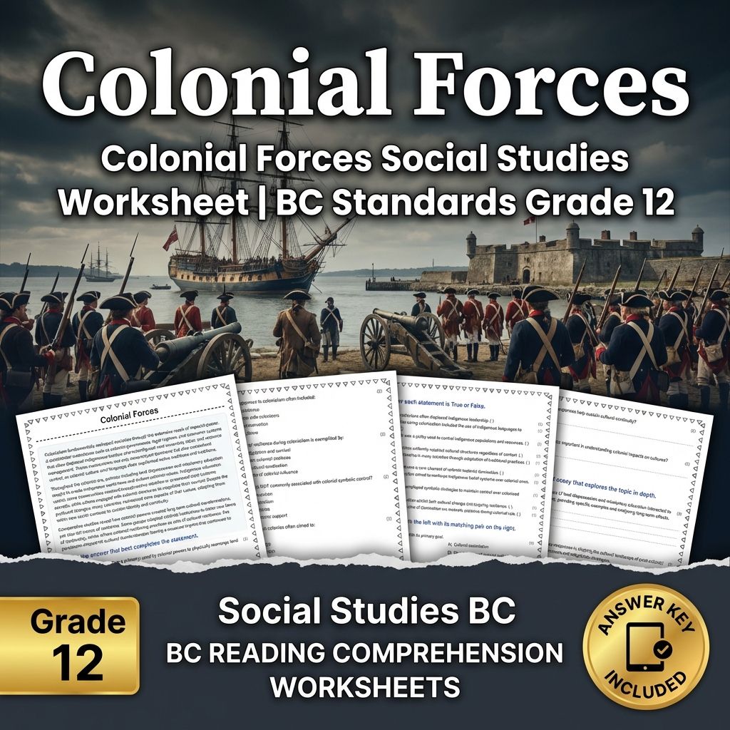Colonial Forces Social Studies Worksheet | BC Standards Grade 12