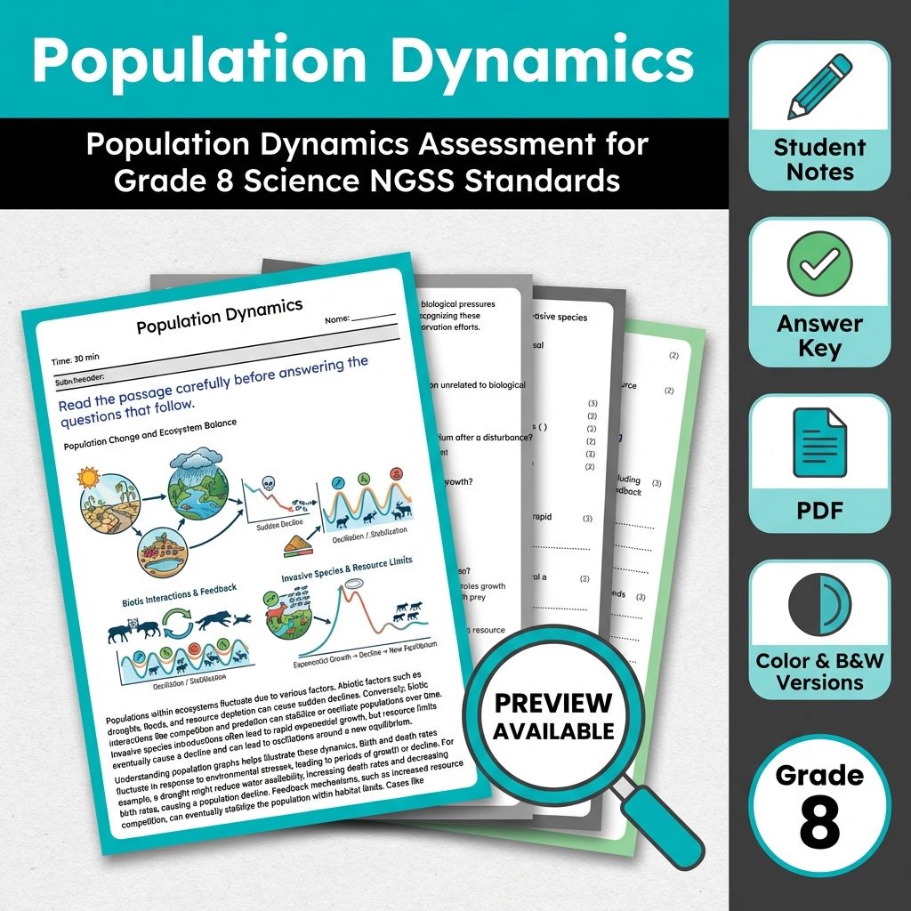Grade 8 Science Full Year Bundle | NGSS Assessment Worksheets & Resources — included worksheet 23