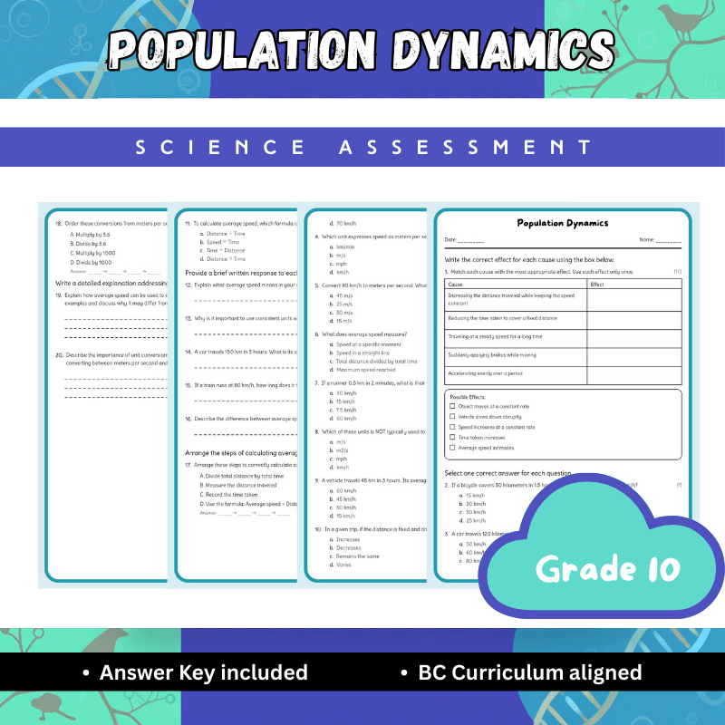 Grade 10 Science – Population Dynamics Worksheet (PDF) | BC Standards