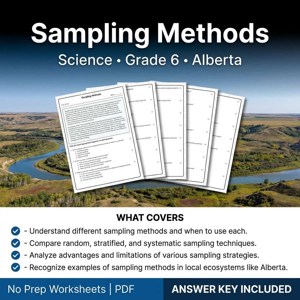 Sampling Methods Worksheet for Grade 6 Science | Alberta Standards Practice